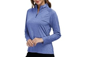 MoFiz Sudadera Mujer Sweatshirts de Manga Larga Pullover Deportivo 1/4 Cremallera