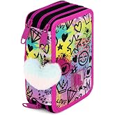 Julian Ross Triple Filled Pencil Case, Triple Pencil Case, 44 School Accessories, 20 cm, Shiny Mood, Case