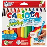 Carioca Jumbo S&uuml;per Yıkanabilir Ke&ccedil;eli Boya Kalemi 12'Li