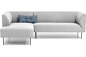 Homexperts Kerstin Ecksofa, Hellgrau, 230 x 74 x 169 cm (BxHxT)