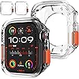 Diruite Pack of 2 Protective Case for Apple Watch Series 9/8/7/6/5/4/SE 44 mm/45 mm Case, Ultra Thin Soft TPU Shockproof Case for iWatch 44 mm/45 mm Hollow Cover [Without Screen]