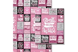 GYOUNGT Mother's Day Wrapping Paper 5 Sheets, Thank You Mum Gift Wrap Birthday Christmas Wrapping Papers, Best Mum You are Awsome Wrapping Paper for Birthday Mother Day Christmas