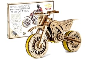 Wooden.City Kit Modello In Legno Per Costruire - Motocross - Meccanico - Compleanno Per Adolescenti E Adulti - Puzzle 3D Giocattolo Fai Da Te - Taglio Laser