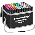 Tongfushop Pennarelli 80 Colori Doppia Punta – Set Con Base E Borsa, Per Adulti E Artisti Di Manga E Illustrazioni