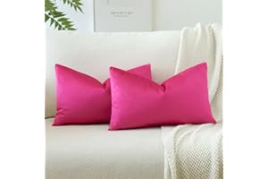 JOTOM Set Di 2 Fodere In Velluto Morbido Solido Fodere Di Cuscino Decorativo Cuscino Fodere Per Cuscini Da Letto Per La Decorazione Della Casa Per Divano Camera Da Letto 40x60 cm(Rosa Caldo)