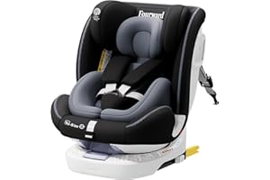 Fourward Baby Autositz Kindersitz 360°drehbar mit ISOFIX und Ruheposition, 40-150 cm / 0-12 Year, 5-Punkt-Sicherheitsgurt, Kinderautositz, ECE R129, Platzsparend für Kleinwagen/Cabrio