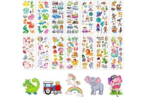 Habett 3D Aufkleber für Kinder & Kleinkinder, Geschwollen Stickers Niedliche Verschiedene Set für Jungen Mädchen Lehrer,Tier, Auto, Schmetterlinge, Einhorn, Dinosaurier und vieles mehr (24 Bogen)