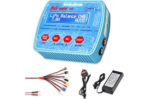 HTRC Lipo Battery Charger, 80W 7A 1S - 6S B6 Mini V2 Balance Charger Discharger for Lipo Life Lilon LiHV NiCD NiMH Pb Smart Hobby Battery with XT60 EC3 Multi Cables