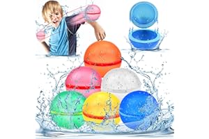 PIPIHOME 6 sztuk bomb wodnych wielokrotnego użytku, jedna sekunda do szybkiego napełniania, bomby wodne, samozamykające się, silikonowe kulki natryskowe dla dzieci i dorosłych, samouszczelniająca się piłka