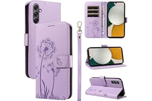 Bravoday Handyhülle für Samsung Galaxy A34 5G Hülle, Premium PU Lederhülle Klappbar Tasche Klapphülle mit Magnet Kartenfach Standfunktion Schutzhülle für Galaxy A34 5G, Violett