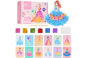Nakutita Handmalerei für Kinder, 12 Stück Poke Art DIY Toys, Childhood Infinite Dream Hand-Painted, Kinder-Bastelsets für Malen, 3D DIY Prinzessin Dress-Up Aufkleber Buch, Handgemachte Fun Malerei
