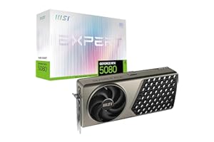 MSI GeForce RTX 5080 16G EXPERT OC Graphics Card - RTX 5080 GPU, 16GB GDDR7 (30Gbps/256-bit), PCIe 5.0 - FLOW FROZR 2 (2 x STORMFORCE Fan) - HDMI 2.1b, DisplayPort 2.1b