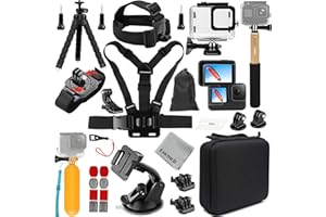 Gurmoir Zubehör Set mit Wasserdichtem Gehäuse für Gopro Hero 13/Hero 12/Hero 11/Hero 10/Hero 9 Black, Voll Essentiell Action Kamera Zubehör Kit Bündel für Go pro 13 12 11 10 9 Kamera(DT06)