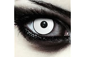 ‎DESIGNLENSES DESIGNLENSES, Farbige weiße Halloween Hexen Kostüm Kontaktlinsen, 1 Paar (2 Stück),weiche Zombie Farblinsen ohne Stärke, Zombie Eye"