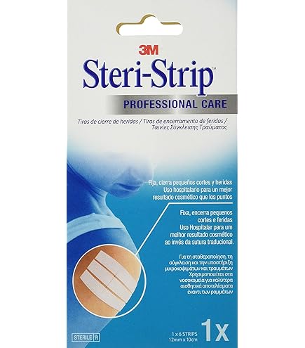 3M Steri-Strip, R1547, Chiusure Elastiche In Pelle, 1/2" X 4" - 5 Confezioni Da 6 Buste (30 Strisce - Foto 4