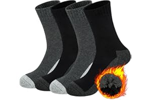 Beaulov 4 pary męskie skarpety z wełny merynosów zimowe ciepłe skarpety robocze na co dzień grube skarpety termiczne, skarpety turystyczne, skarpety narciarskie, skarpety sportowe na świeżym powietrzu