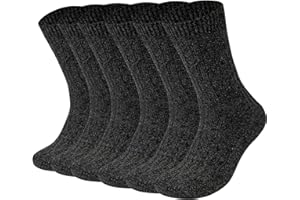 YSense Beau 6 par ciepłych skarpet męskich z wełny merynosów, termiczne, zimowe, grube, oddychające, do chodzenia, wędrówek, jazdy na nartach, trekkingu, biznesowe, przytulne, do łydki, prezent