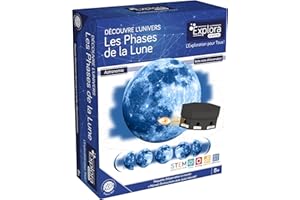 EXPLORA SCIENCES EXPLORA - Doświadczenie Księżycowe - Doświadczenie Naukowe - 547436 - Instrukcja Montażu i Edukacyjny Quiz - Sierp Księżyca - Wszechświat - Astronomia - Zestaw do Odkryć - Naukowy - Od 8 lat
