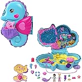POLLY POCKET&trade; BABAM VE BEN&trade; denizatı &ccedil;anta Polly Pocket Babam ve Ben denizatı &ccedil;anta, 2 mikro bebek, evcil hayvanlar ve 13 aks