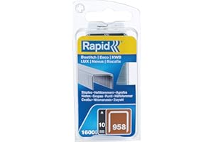 Rapid Tackerklammern Typ 958, 10mm Klammern, 1.600 Stk., Feindrahtklammern für Esco und Novus Hand- und Elektrotacker