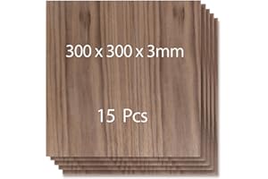 ToCome 15 Stück 3mm Nussbaum Sperrholz 300x300x3mm Laserfähig Holzplatten 3mm Sperrholzplatte für laser