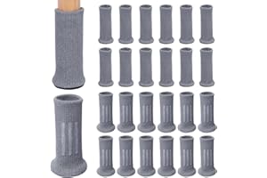 RCHYFEED 24 Pezzi Calzini per Gambe per Mobili Antiscivolo, Elastici Coprigambe per Gambe per Sedia con Feltro, Proteggi Gambe per Mobili Sedia con Scivoli in Feltro per Muto e Resistente ai Graffi