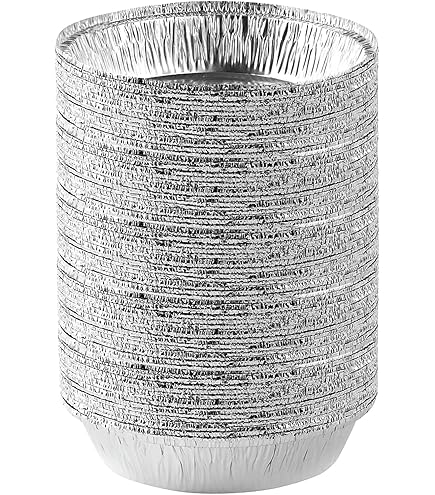 Ronde wegwerpbare aluminiumfoliepannen, aluminium ovenvoeringpannen | Wegwerp cakevorm en aluminiumfoliepannen voor bakken, invriezen en opslaan | Duurzame aluminium ronde bakvormen30pack