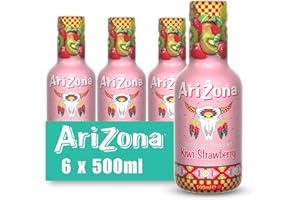 Arizona Kiwi Strawberry Fruit Juice, Pack of 6 x 500ml PET Bottles, Delicious Fruity Drink, No Artificial Flavours, No Artificial Preservatives