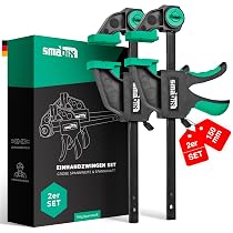 WORKPRO Set 6 Morsetti A Scatto 150 Mm – 4 Classici (68 Kg) + 2 Mini (22,5 Kg), Funzione Divaricatrice, Impugnatura Antiscivolo, Per Falegnameria E Fai Da Te