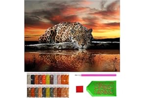 ARTULIO Diamond Painting Set - Tiger bei Sonnenuntergang - 30x40 cm – 5D Diamant Painting Bilder DIY, Diamond Painting Erwachsene