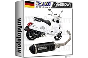 ARROW KOMPLETTANLAGE KAT SCHWARZ URBAN ENDKAPPE SCHWARZ EDELSTAHL KOMPATIBEL MIT PIAGGIO VESPA GTS 300 HPE 2019 53525ANN+53072KZ