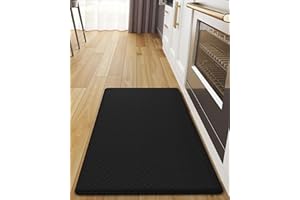 Color&Geometry 44x75 cm Alfombrilla Cocina Lavable Antideslizante, Alfombra vinilica Cocina, antifatiga, Antideslizante, Alfombra de Cocina Acolchada con Espuma para Estar de pie, cómoda, Negro