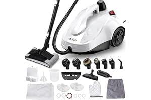 KROQO KROOQ Steam Cleaner for Cleaning a Variety of Surfaces, Steam Cleaner with 23 Attachments and 5 Meter Power Cord, Suitable for Ovens, Carpets, Sofas, Upholstery, Toys, Smooth Floors