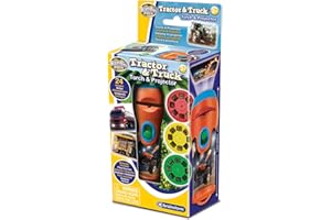 Brainstorm TOYS Tractor & Truck Torch and Projector – 24 Vehicle Images, Projects Clear Pictures up to 1 Metre Wide, Interactive Educational Kids Flashlight Toy