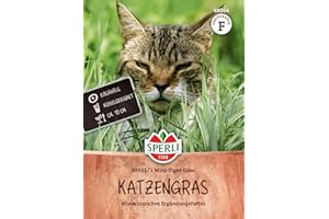 Sperli Katzengrassamen SPERLI's Mini-Tiger-Gras 88064 - vitaminreiches Ergänzungsfutter - Wuchshöhe 10 cm - für 1,5qm - Grassamen, Rasensamen, Saatgut