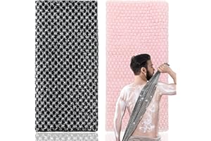 XIANZANDER 2Pcs Japanese Exfoliating Towel,Exfoliating Shower Towel,Extra Long Exfoliating Washcloth for Men Women,Exfoliating Body Scrubber for Cleaning&spa(Black+Pink)