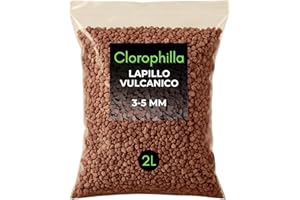 CLOROPHILLA Lapillo vulcanico per piante 3/5 mm, migliora drenaggio e composizione del substrato, Ideale per bonsai, piante Grasse e giardino - Made in Italy (2 LITRI)