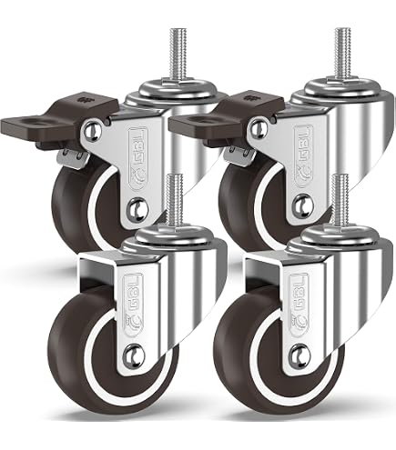 Design61 4 Ruote Girevoli Universali Per Mobili Con Fermo &ndash; Diametro 50mm, Portata 30kg Cad.