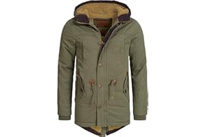 Indicode Hommes Barge Veste d'hiver avec Capuche et Doublure en Peluche