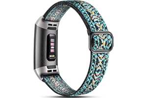 Dirrelo Bracelet Extensible Compatible avec Fitbit Charge 3 Bracelet/Fitbit Charge 4 Bracelet, Remplacement Élastique Souple et Réglable, Sport Bracelet Tissé en Nylon pour Femmes Hommes