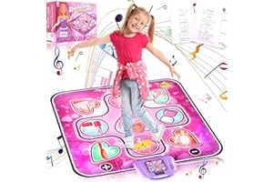 YUDOXN Tapis de Danse pour Enfants de 3 à 8 Ans,Tapis de Danse Musical avec Affichage LED, Chansons et Musique Intégrée, Cadeau d'anniversaire de Noël pour Garçons Filles de 3 4 5 6 7+