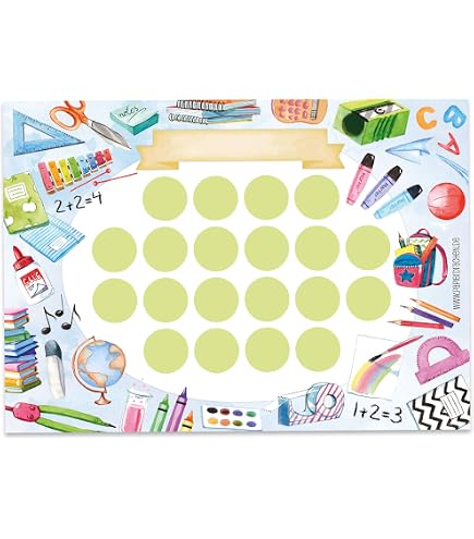 Tableau De Récompenses Enfants - Bloc 10 Feuilles Détachables Avec Autocollants | Système Motivation