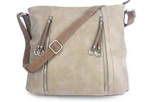 LULU LARGE Designer Handbags for Women sale MILANO Large Classic Italian Styled Ladies Fashion Shoulder Bag in Beautiful Matt Finish Vintage Faux Nu Buck Leather with Adjustable Shoulder Strap.