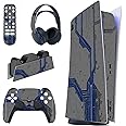 playvital Mechanical Sketch Full Set Skin Decal for ps5 Console Digital Edition, Sticker Vinyl Decal Cover for ps5 Controller & Charging Station & Headset & Media Remote