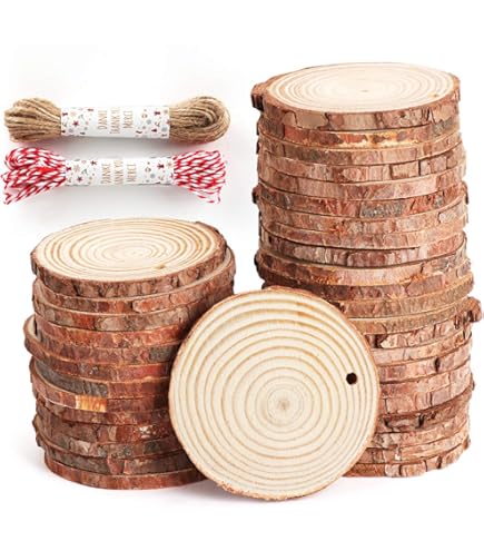 Elan Houtschijf 28-31cm Diameter 4 stuks, Natuurlijke Houtschijven voor Knutselen, Houten Schijven voor Knutselen, Natuurlijke Houten Stamschijven, Knutselhout, Boomschijf, Stamschijf, Houten Schijf