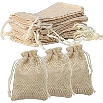30 Pezzi Sacchetto di Lino con Coulisse (14x10cm) Sacchetti Luta Lino Regalo con 30 Etichette di Carta＆2 Corda da 10M Naturali Borsa per Gioielli Regalo, Regali, Matrimoni, Feste
