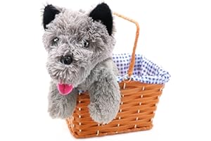 I LOVE FANCY DRESS LTD Grazioso cestino con cagnolino per costume da ragazza del Kansas, con Terrier grigio di peluche, ideale come accessorio per costume da Toto, perfetto per costume per la settimana del libro