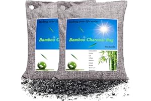 WYEWYE Bamboo Charcoal Bags, Odour Eliminator, Car Air Fresheners, Odour Neutraliser Activated Charcoal, Air purifying Bags for Home, Bedroom, Fridge, Pet, Car, Kitchens and Office (2 Pieces*500g)