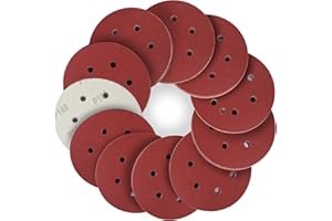 STEBRUAM Dischi Abrasivi 150mm 6 Fori Grana 180 Carta Vetro Abrasiva per Levigatrice Orbitale - 50 Pezzi