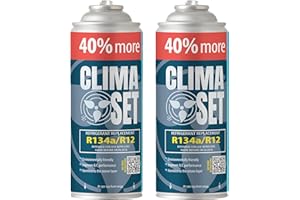 CLIMA SET ClimaSet Sostitutiva del gas R134a - Gas aria condizionata auto - kit ricarica clima auto - refrigerante R134a - 2 x 235 g. bombolette - ricarica aria condizionata auto - ECO